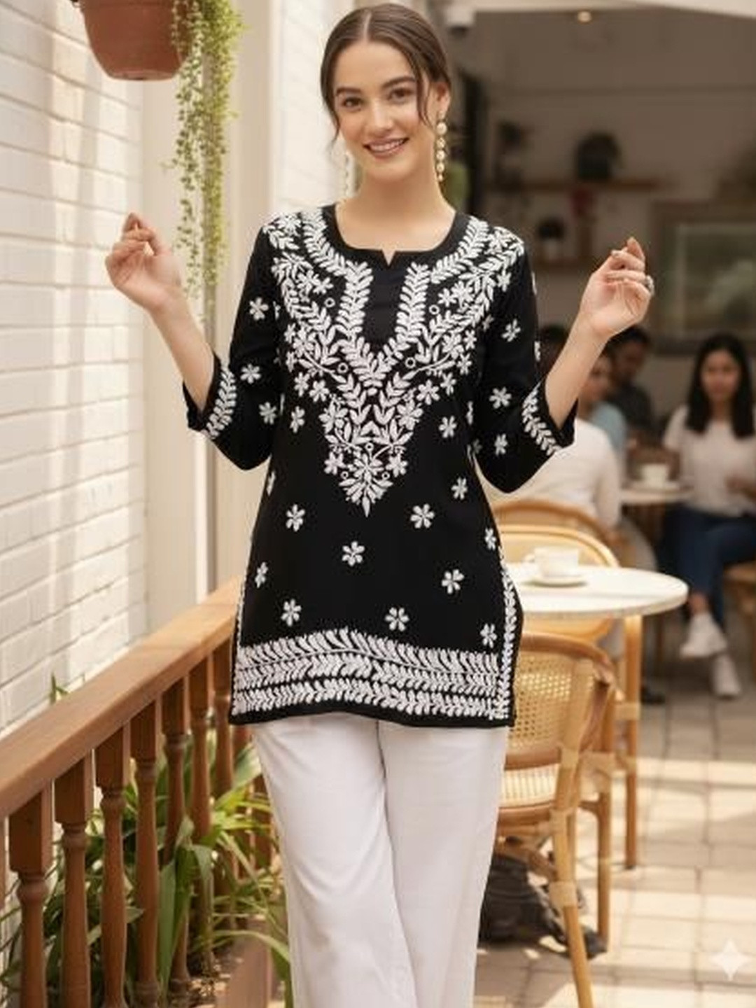 Kethi Fashion Ethnic Motifs Embroidered Chikankari Chikankari Kurti