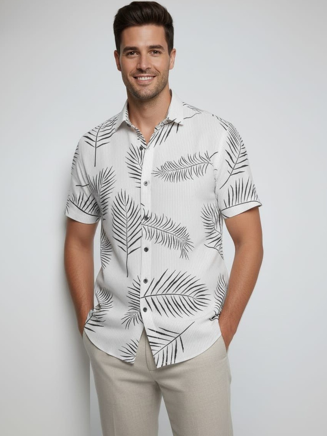 OQUENT Men Standard Floral Printed Casual Shirt