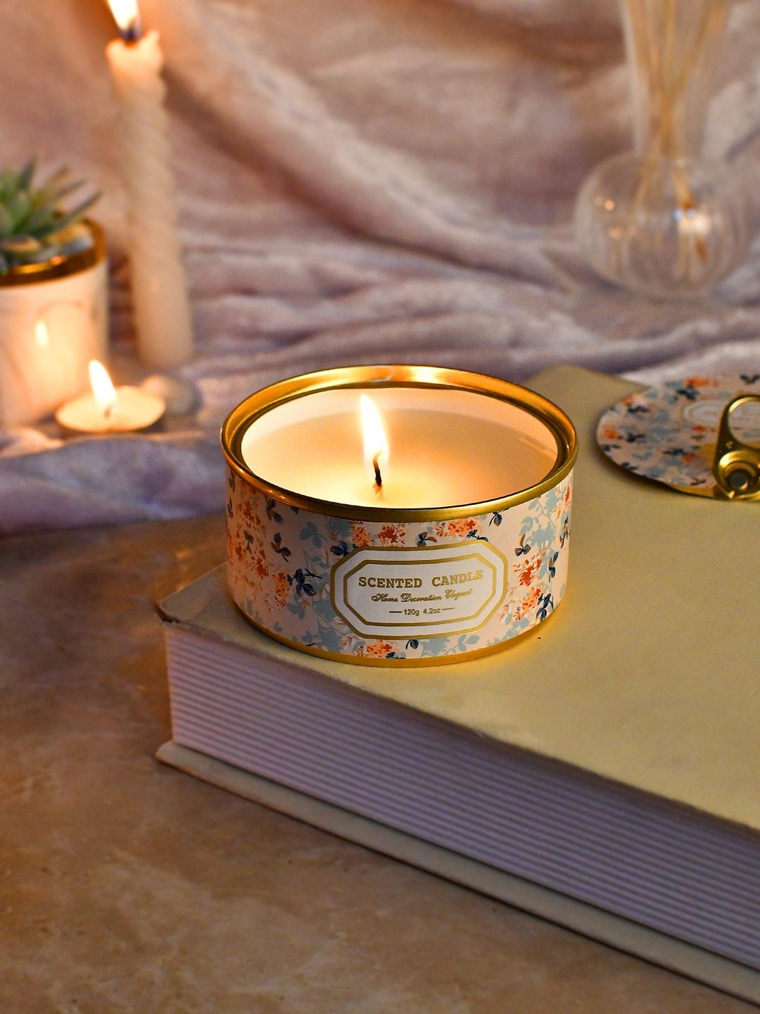 Myntra Elegant Homes White & Cream-Coloured 1 pieces Jar Candle