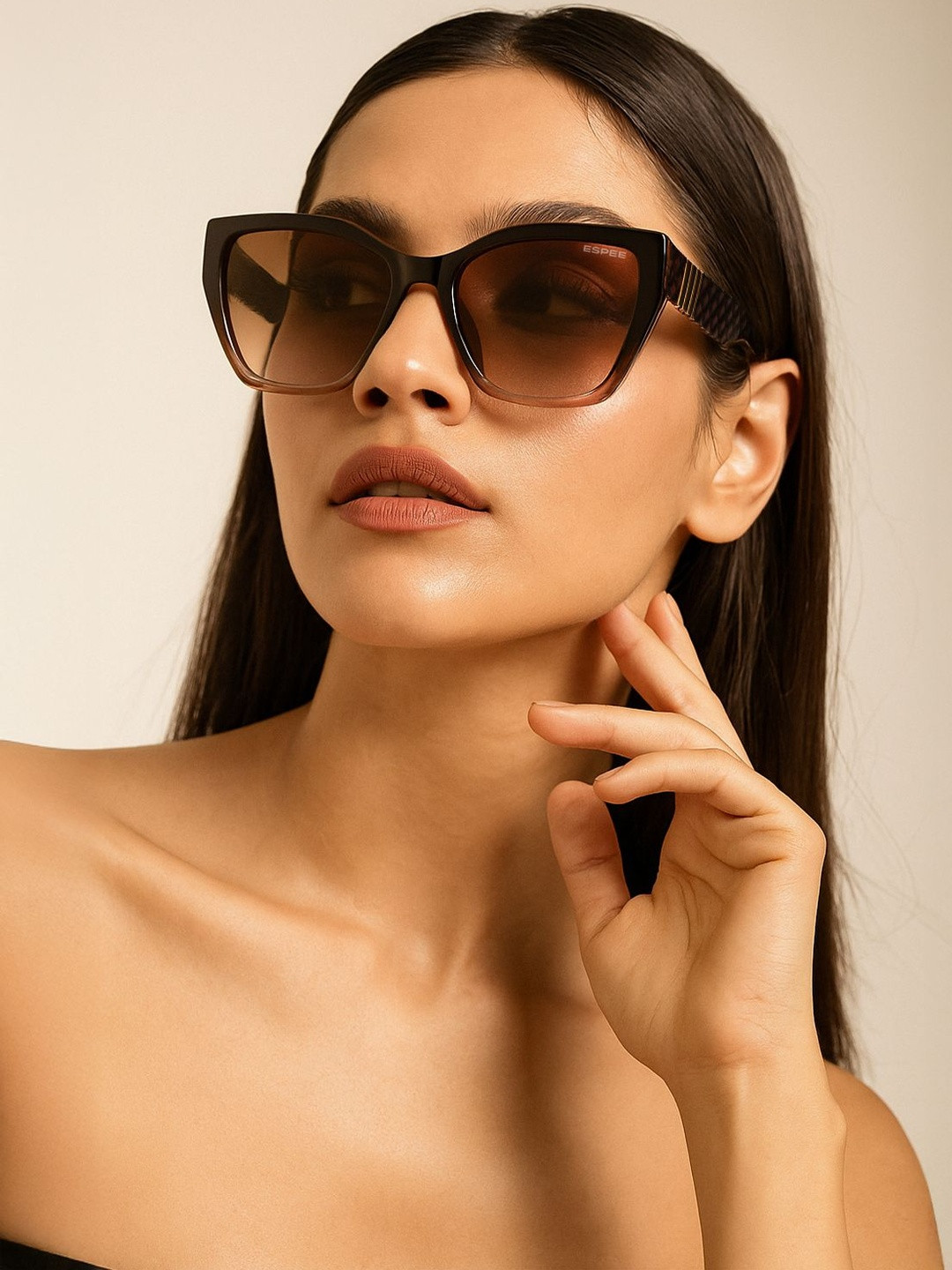 Espee Women Brown Lens & Brown Butterfly Sunglasses with
