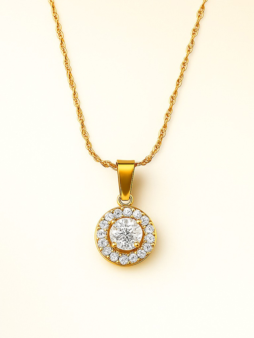 ZAISHA 18K Gold-Plated Stainless Steel Cubic Zirconia Studded Viora Necklace