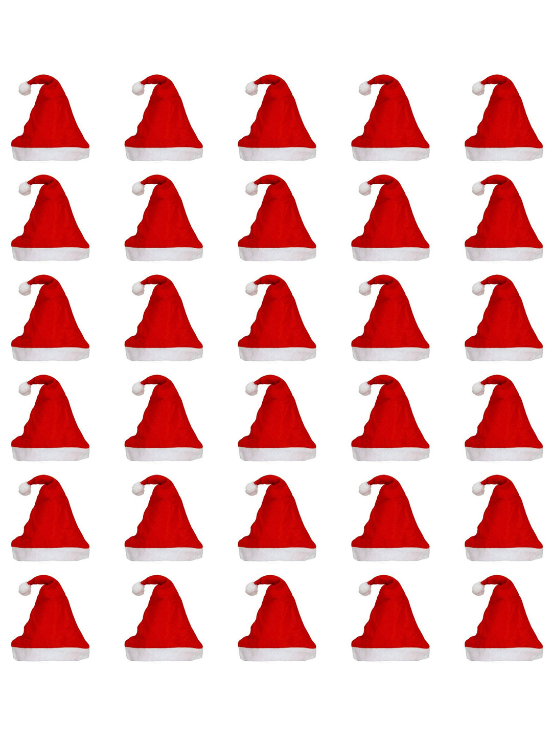 eCraftIndia Red & White 30 Pieces Merry Christmas Hats Festive Decor