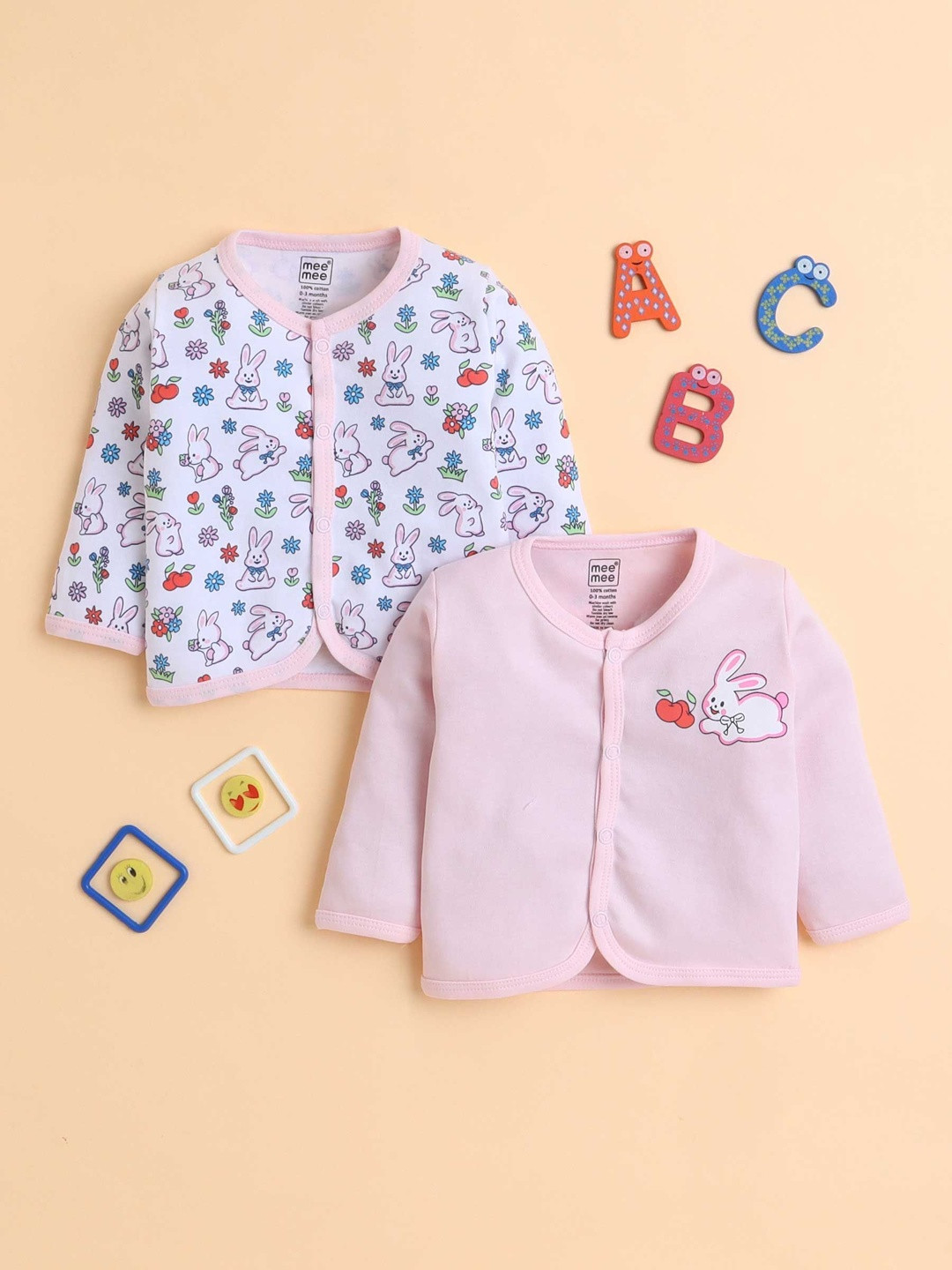 MeeMee Kids Set of Two Snap Button Full Sleeve Vests