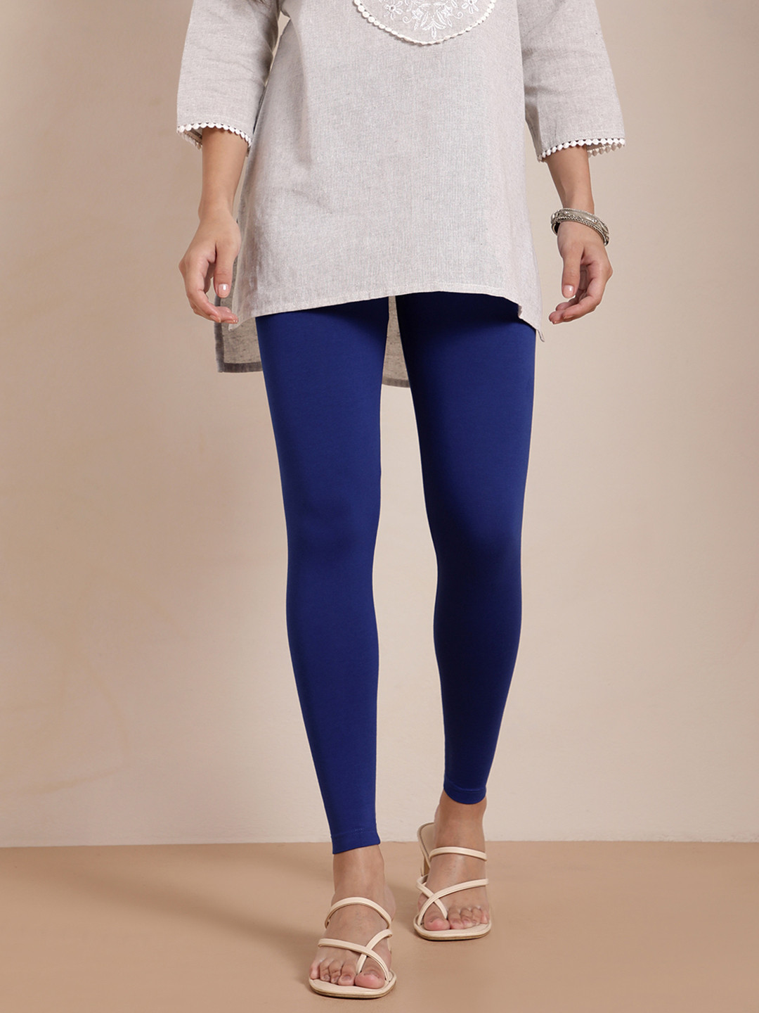 TWIN BIRDS Women Blue Solid Full-Length Leggings