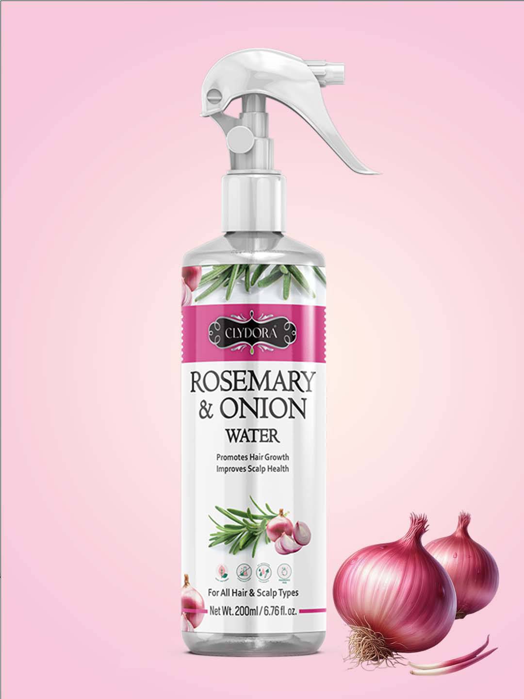 CLYDORA Rosemary Onion Water Hair Spray For Hair Fall - 200 ml