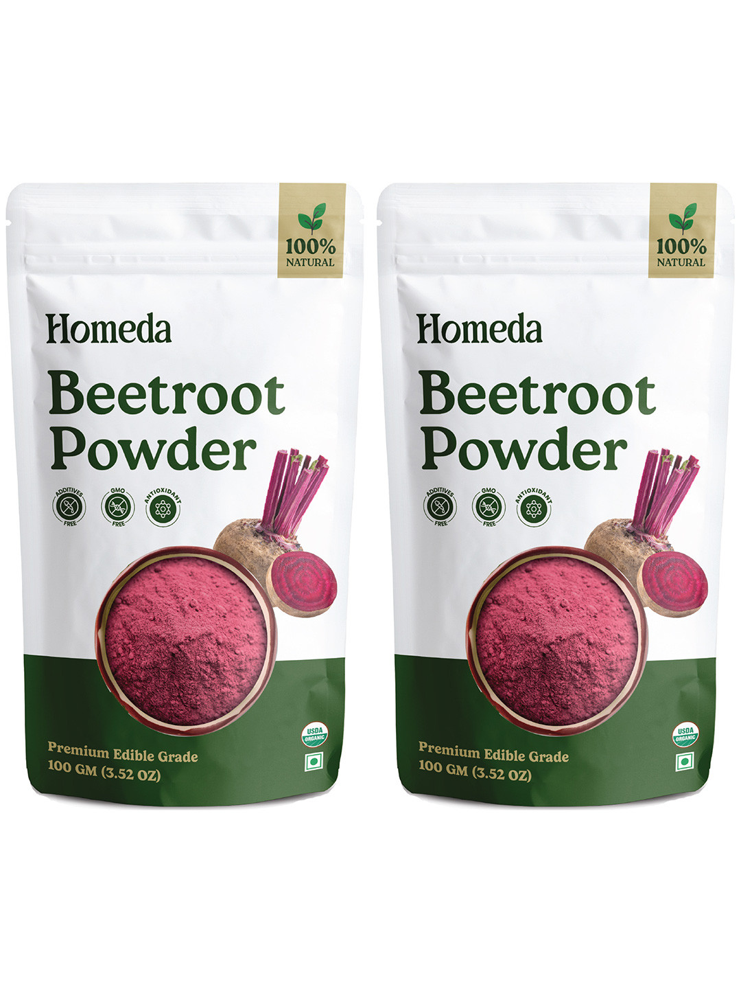 Homeda Pack Of 2 Beetroot Powders - 100 g Each