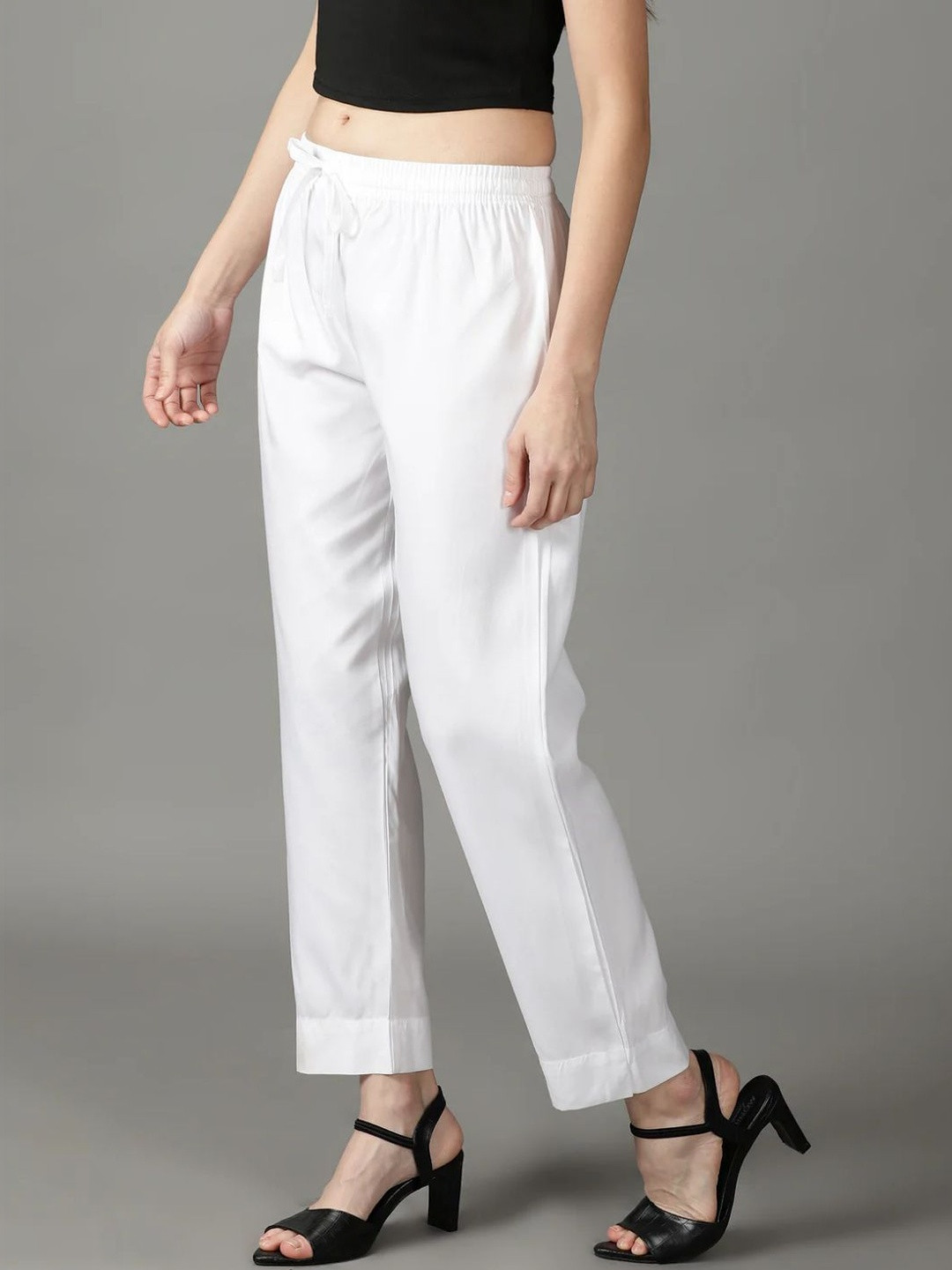 Cadila Women Relaxed Straight Leg Slim Fit Trousers