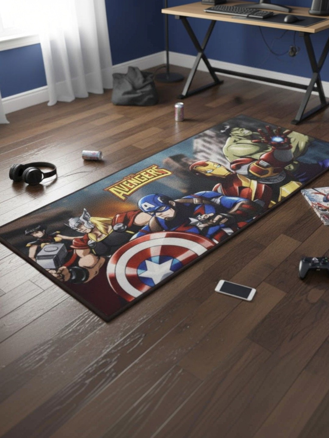 Marvel Multicoloured Cartoon Characters Anti-Skid Carpet