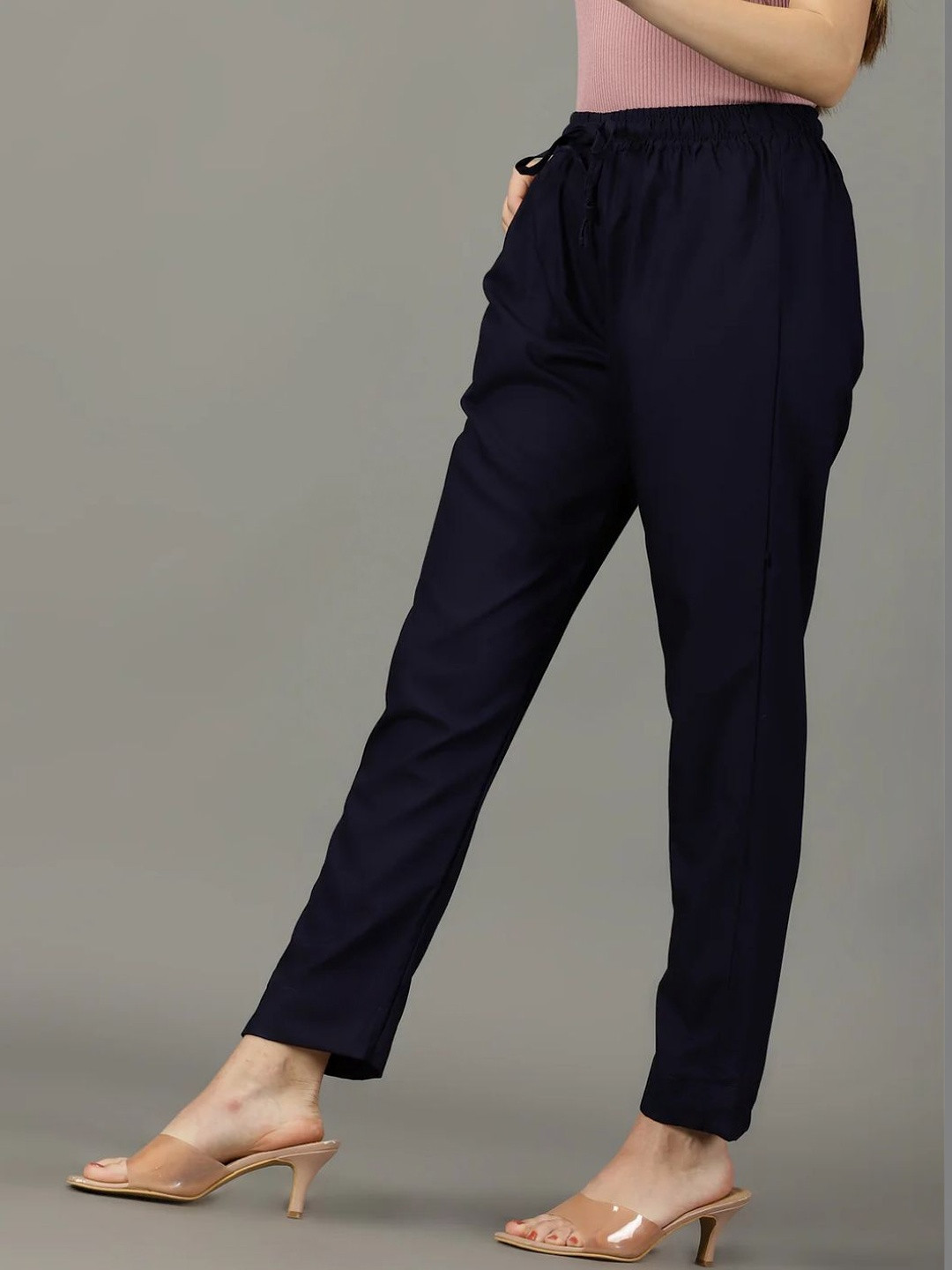 Cadila Women Relaxed Straight Leg Slim Fit Trousers