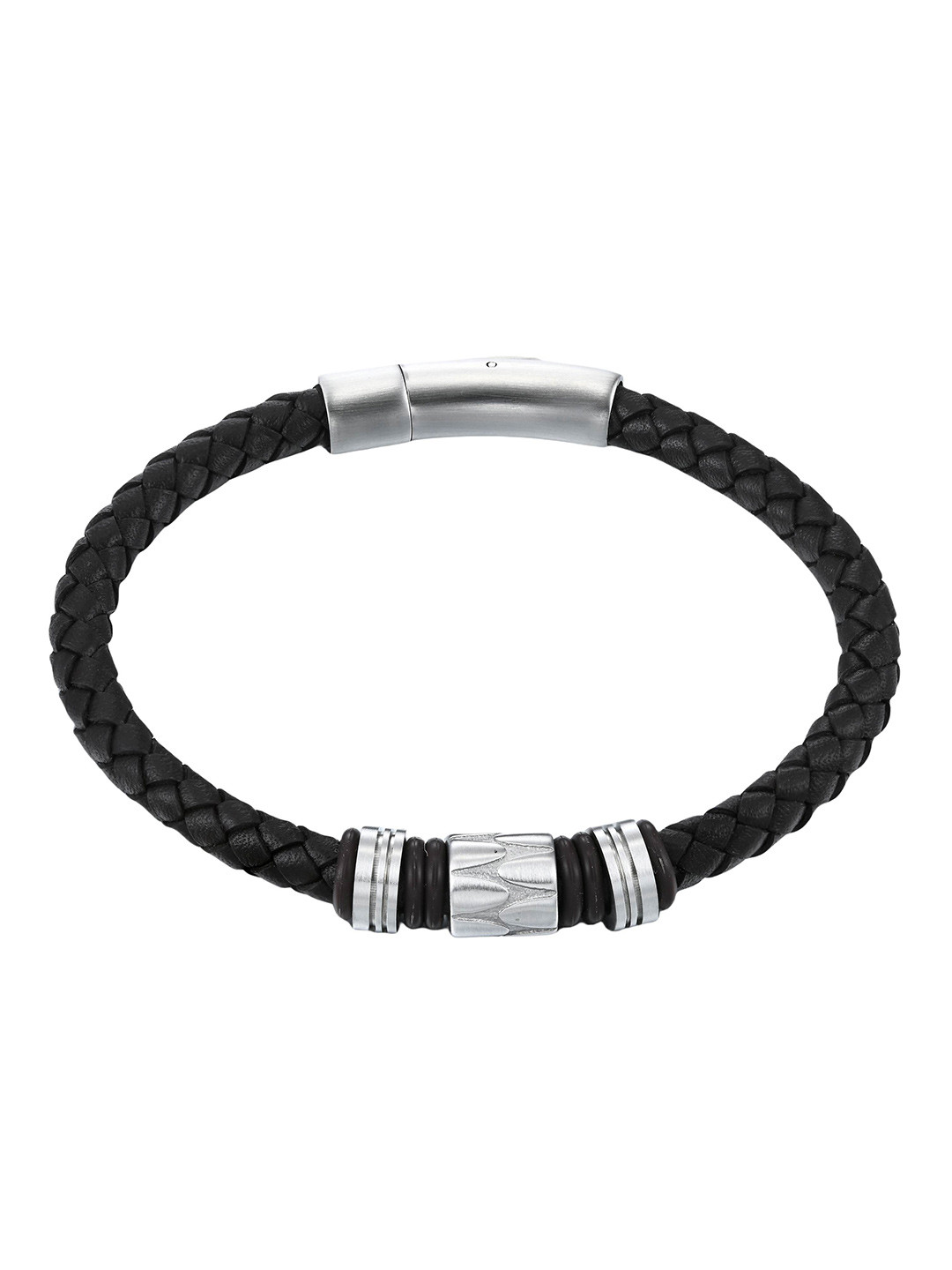 Aiza Men Midnight Weave Leather Bracelet