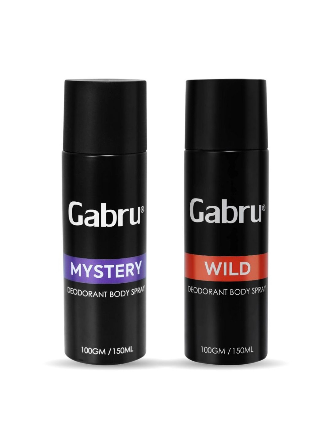 GABRU Men Set Of 2 Mystery & Wild Long Lasting Deodorant Body Spray - 150 ml Each
