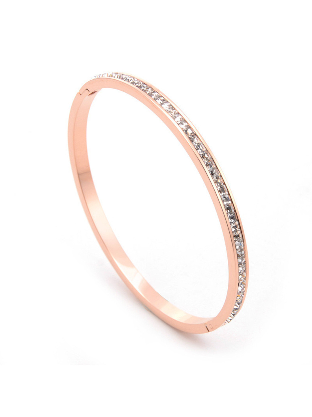 Aiza 18KT Rose Gold Plated Sparkle Delight Bangle Bracelet
