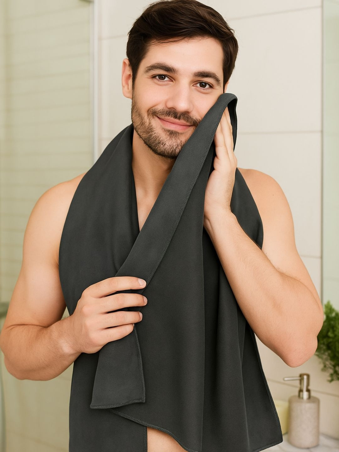 Fezora Grey & Charcoal 1 200 GSM Bath Towel