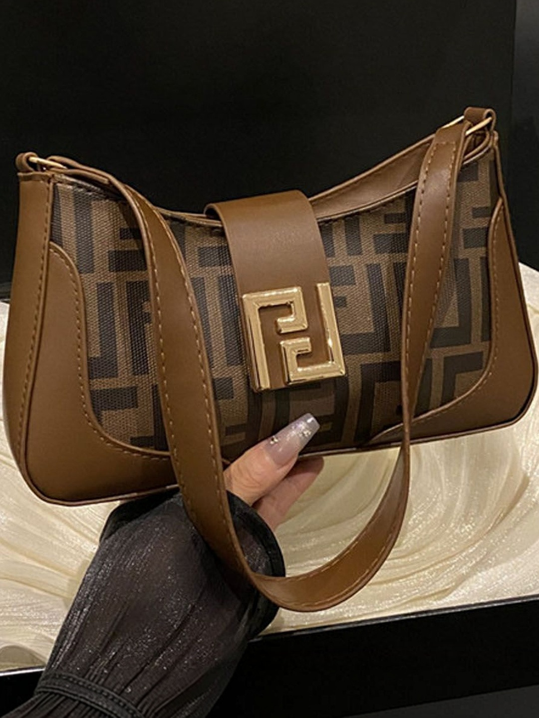 StyleCast PU Structured Shoulder Bag