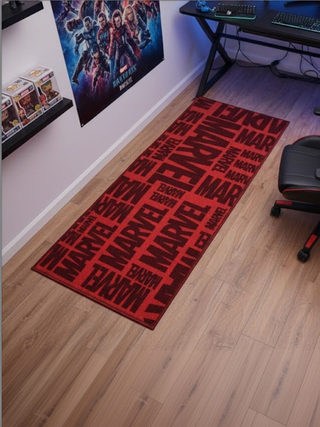 Marvel Red & Maroon Marvel Anti-Skid Runner Carpet