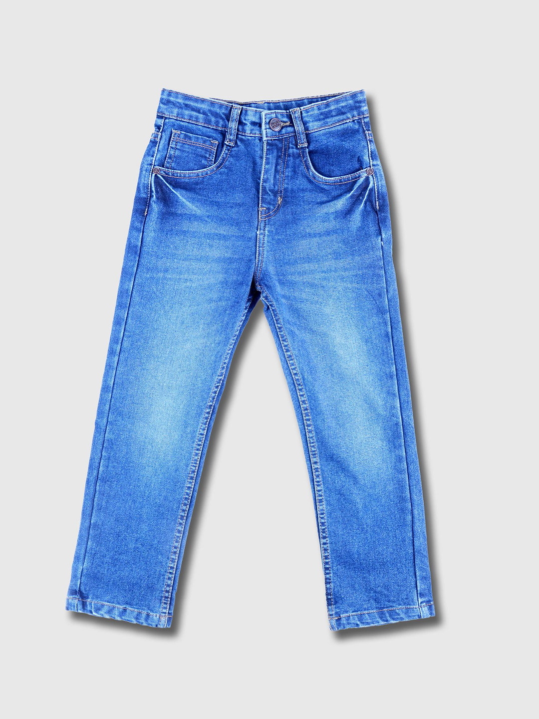 Purple United Kids Boys Regular Fit Mid-Rise Low Distress Heavy Fade Jeans
