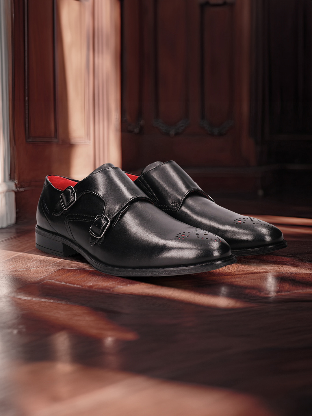 Bugatti Zavinio Men Textured Leather Formal Monk Shoes