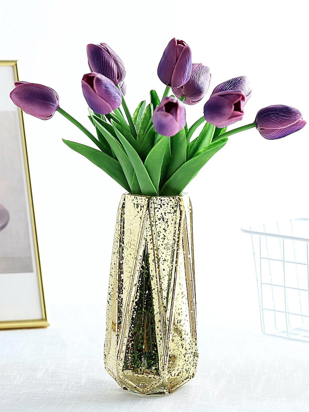 paperi Purple & Green 10 Pieces Tulip Artificial Flowers