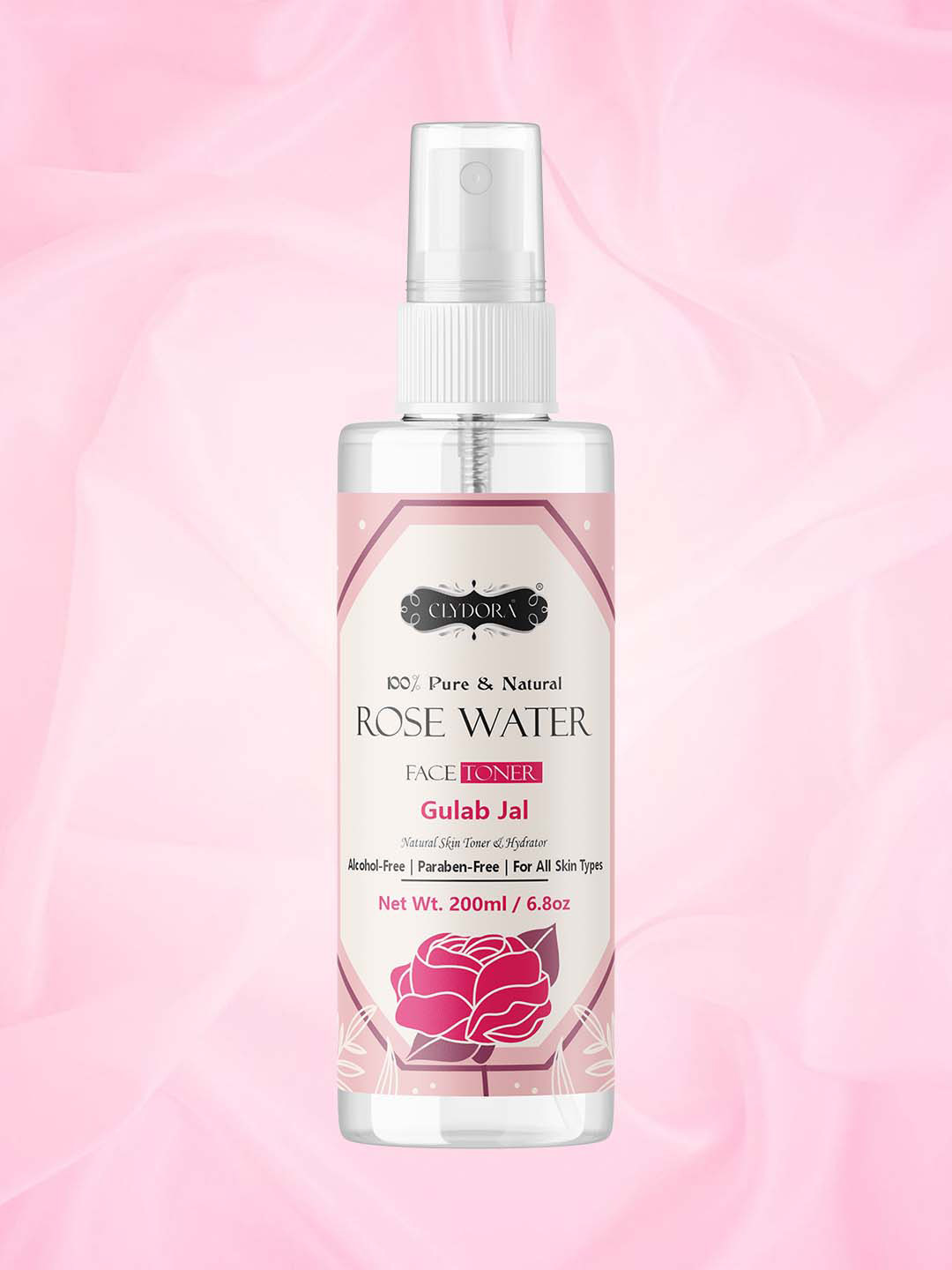 CLYDORA Rose Water Face Toner For Hydrating & Pore - 200 ml