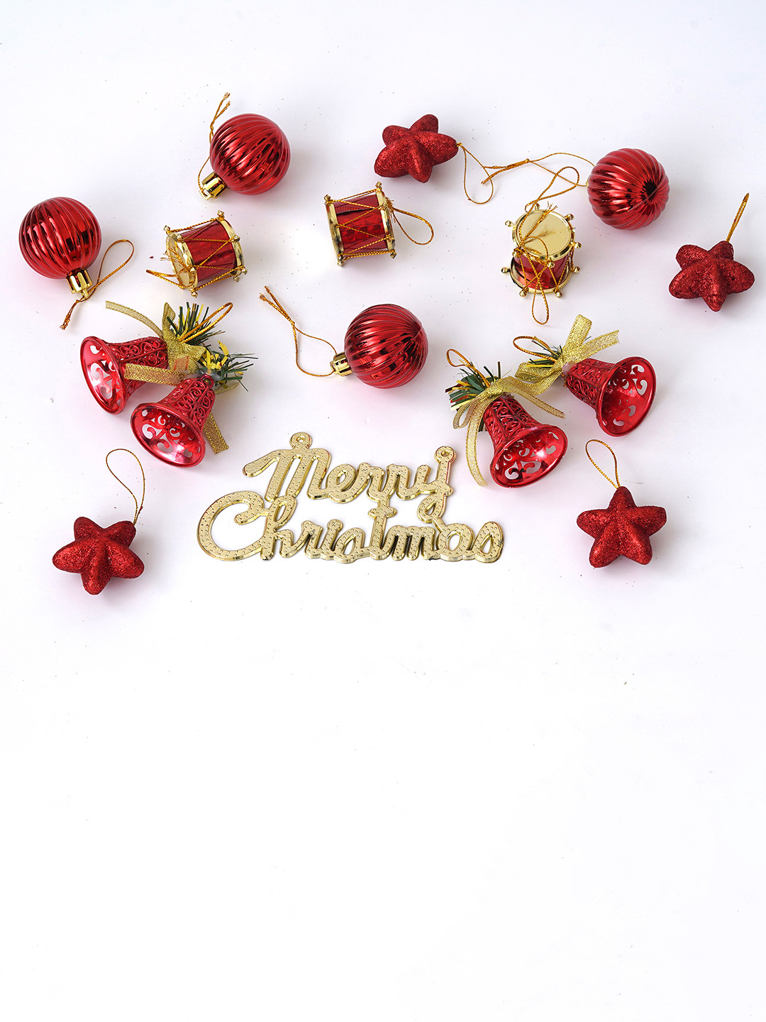 eCraftIndia Red Christmas Tree Hanging Ornaments Festive Decor