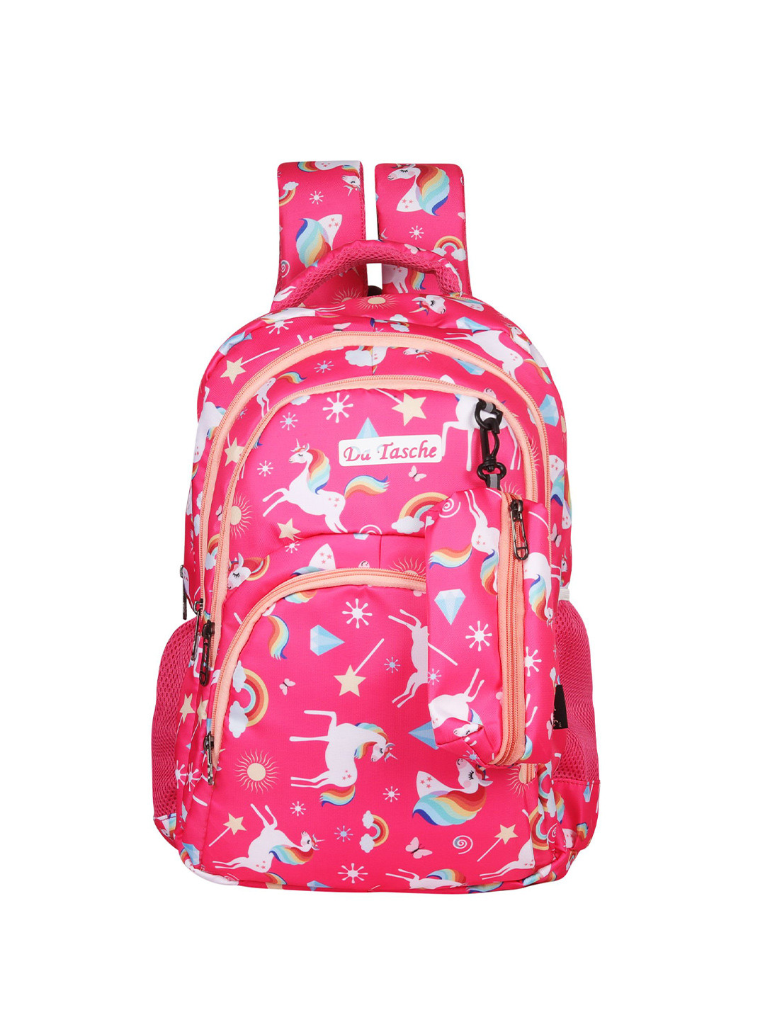 DATASCHE Kids Graphic Printed Backpack with Compression Straps & Small Pouch