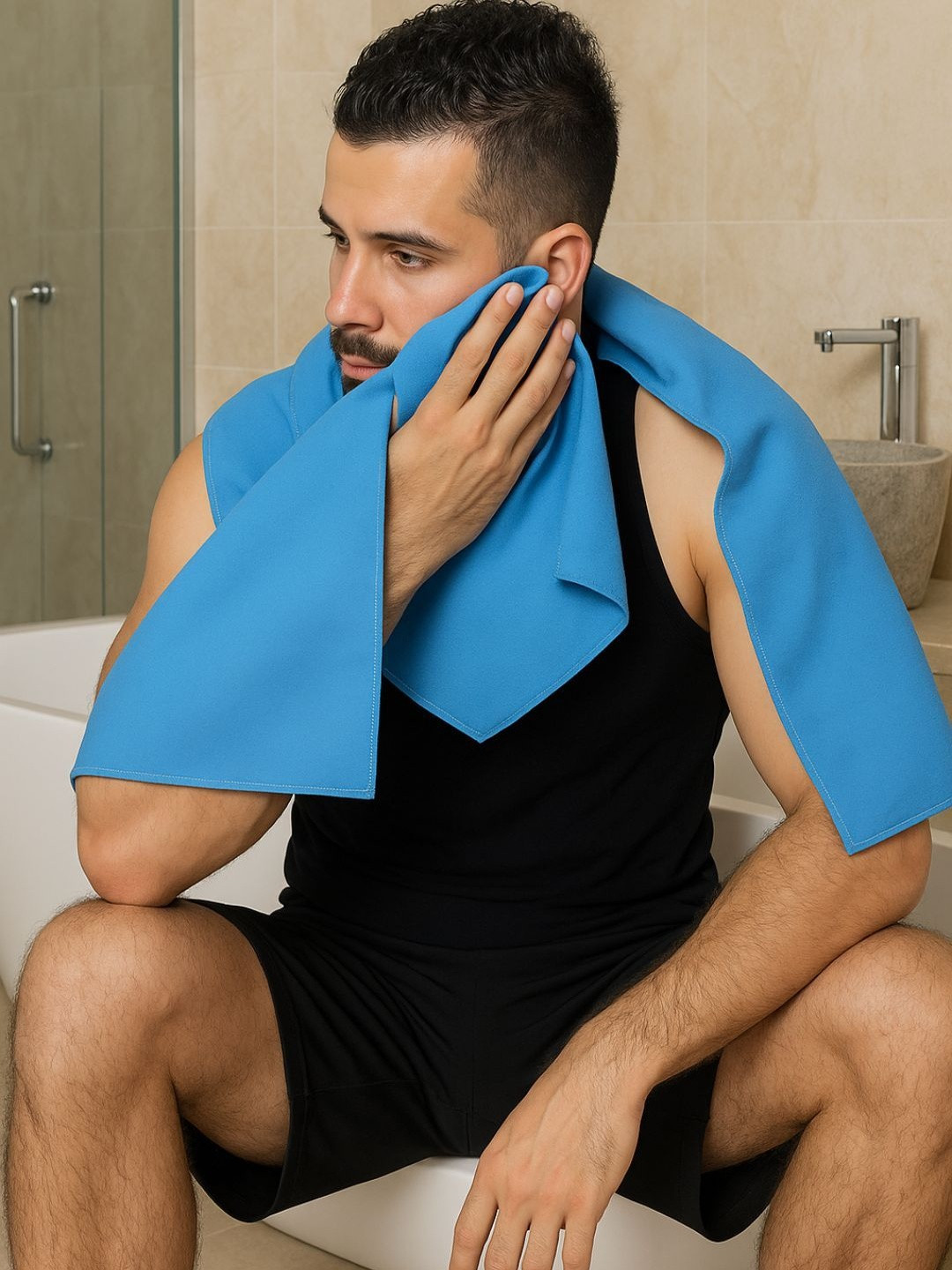 Aura 200 GSM Solid Microfiber Lightweight Gym Yoga Bath Towel