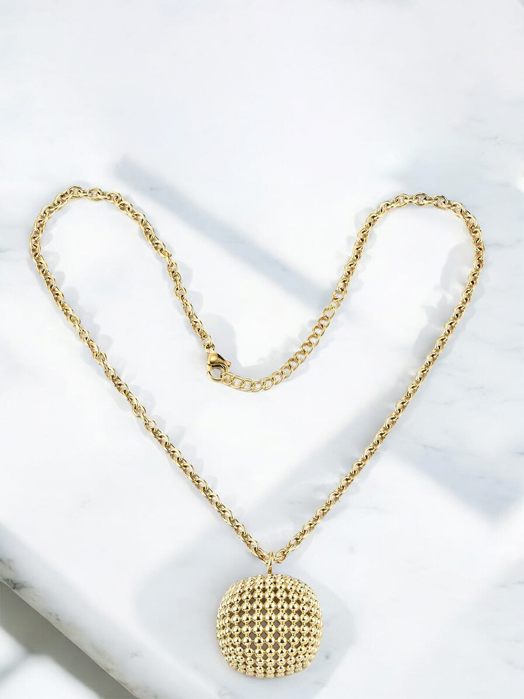 Aiza 18KT Gold Plated Honeycomb Pendant with chain