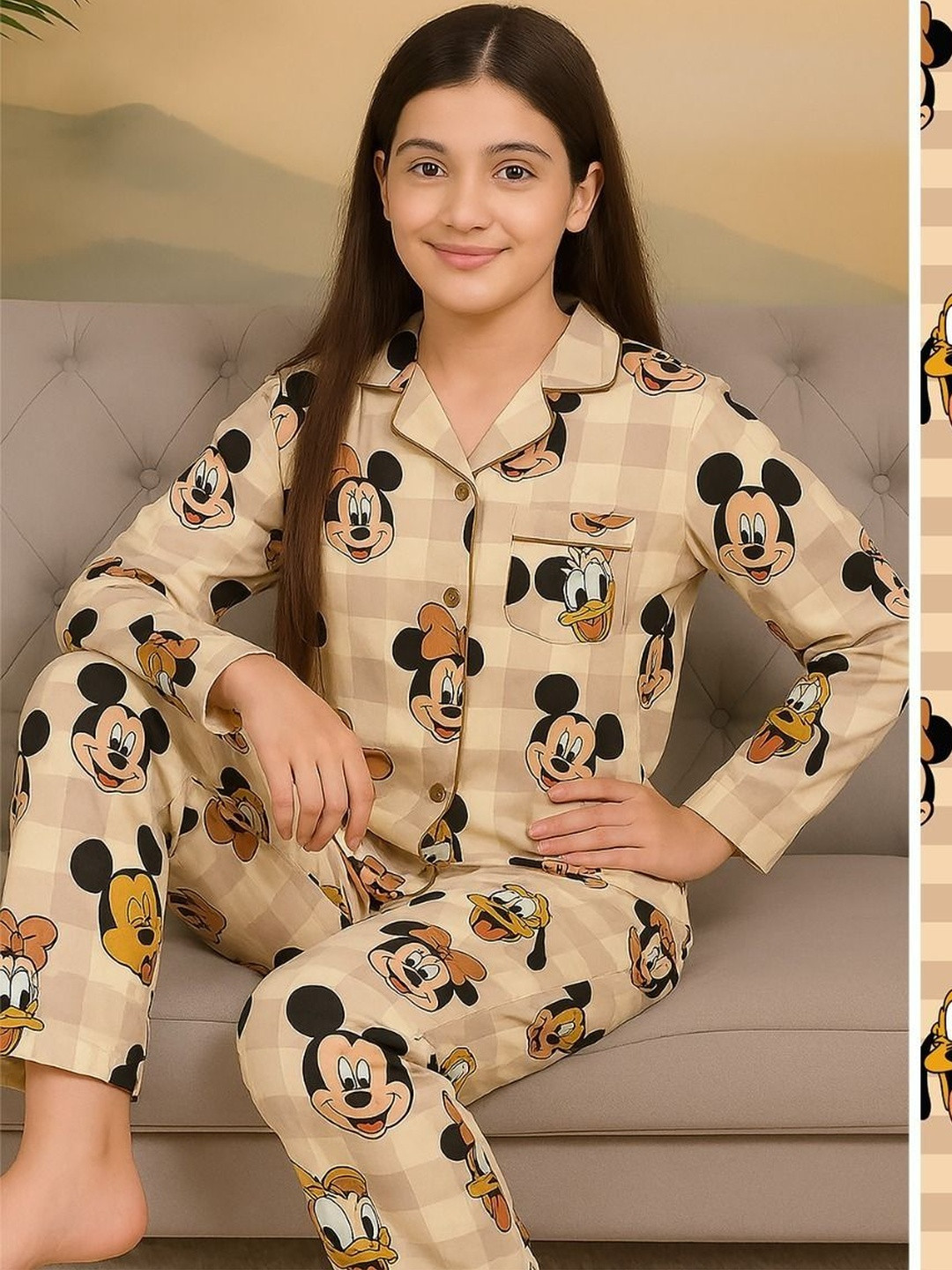 4JSTAR Unisex Kids Printed Shirt with Pyjamas