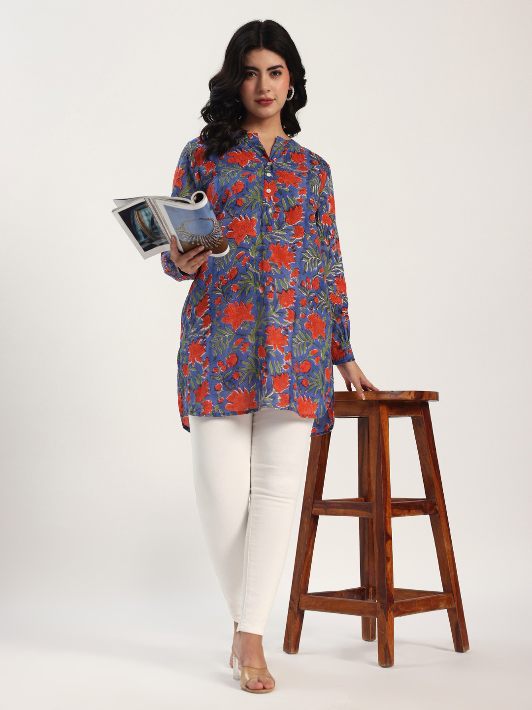 Safeera Women Floral Cotton Casual Shirt