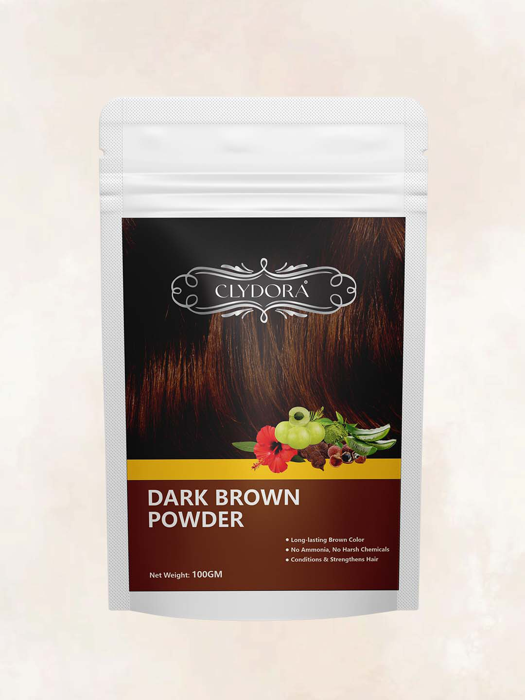 CLYDORA Hair Color Powder - 100 g - Dark Brown