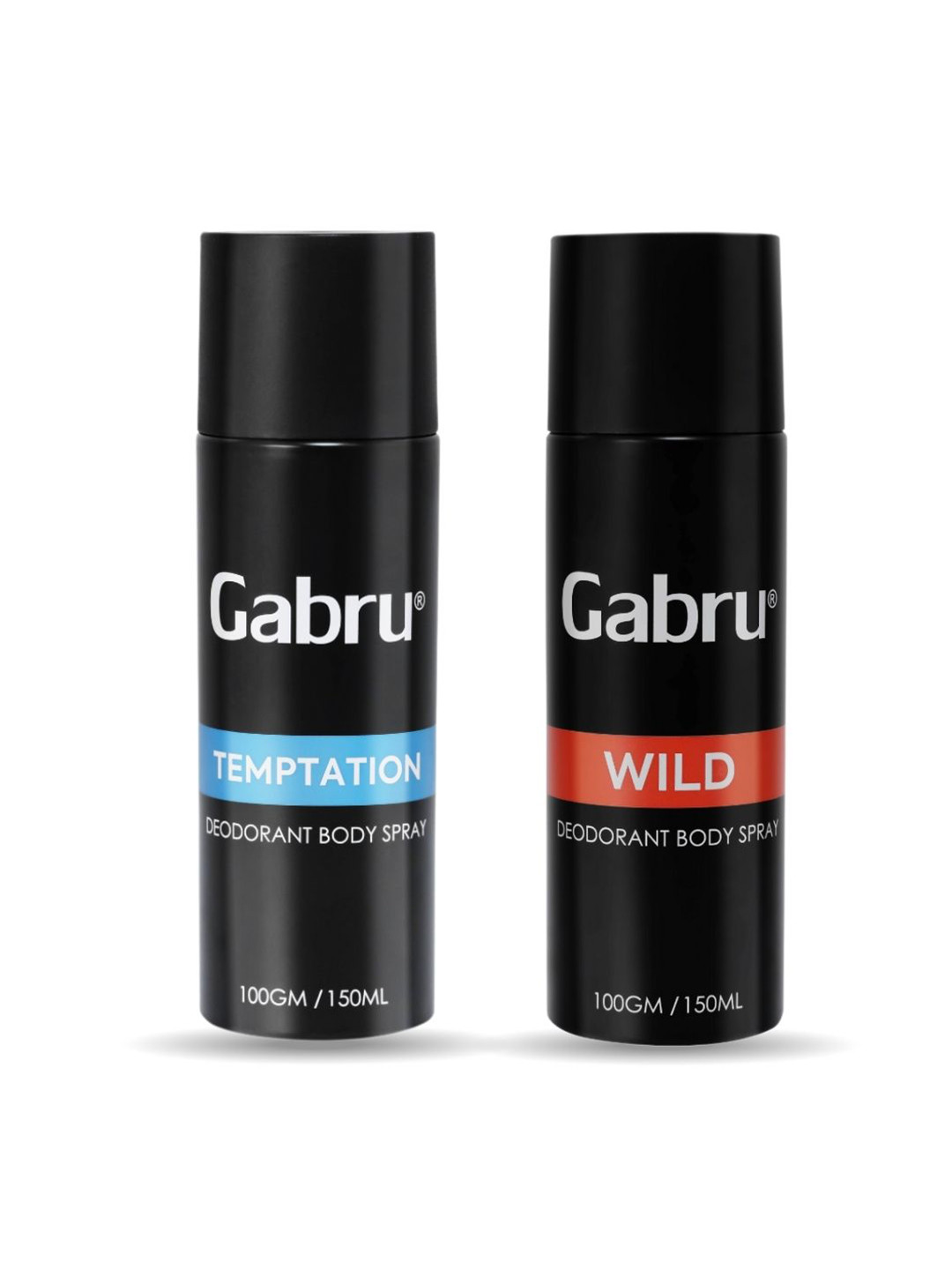 GABRU Men Set Of 2 Temptation & Wild Long Lasting Deodorant Body Spray - 150 ml Each