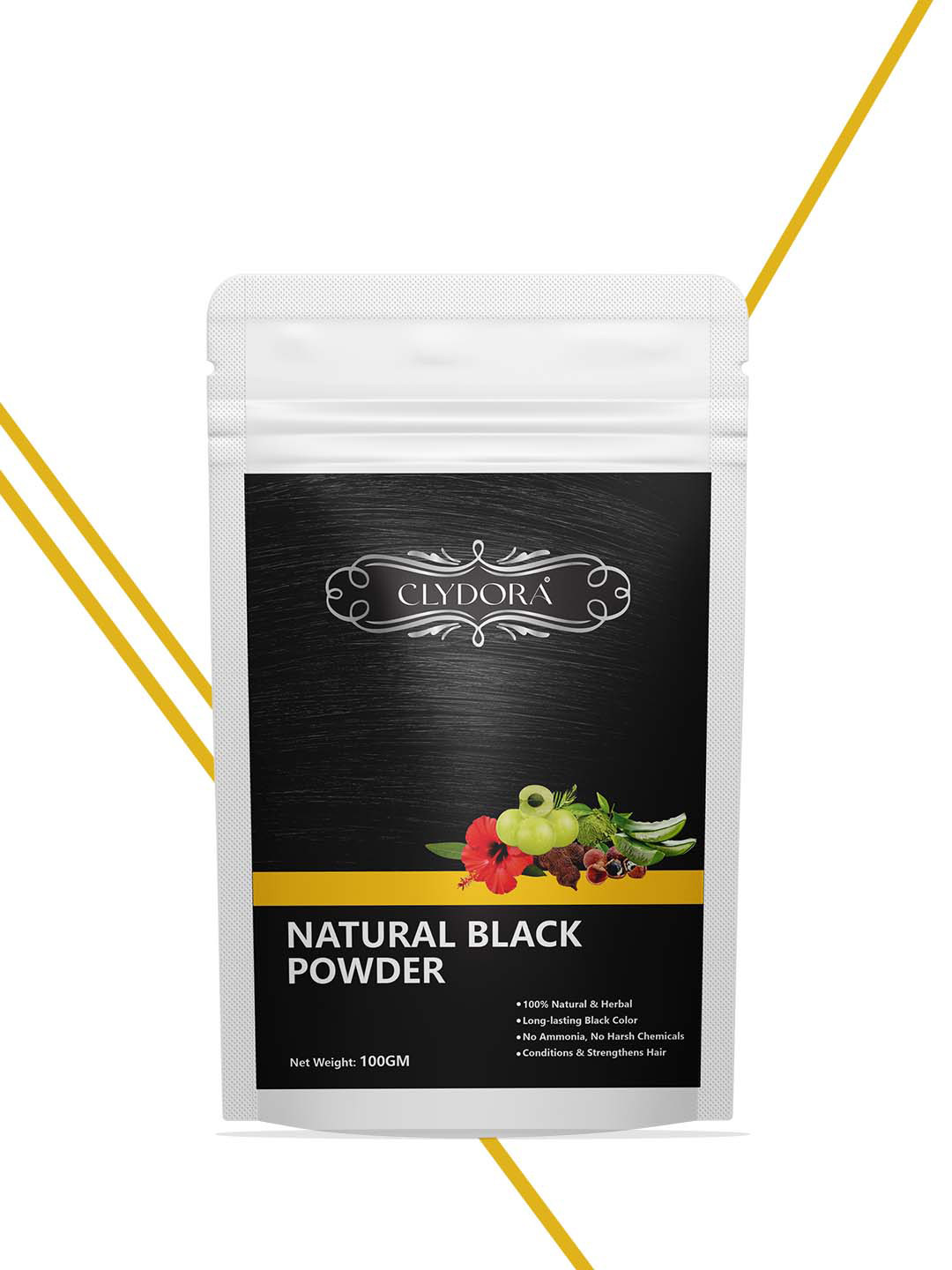 CLYDORA Hair Color Powder - 100 g - Black