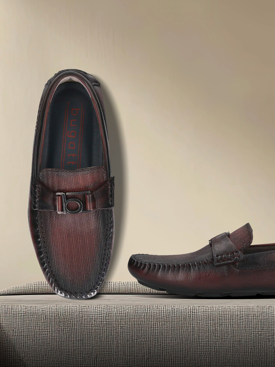 Bugatti Olexa Men Leather Square Toe Mid-Top Driving  Shoes