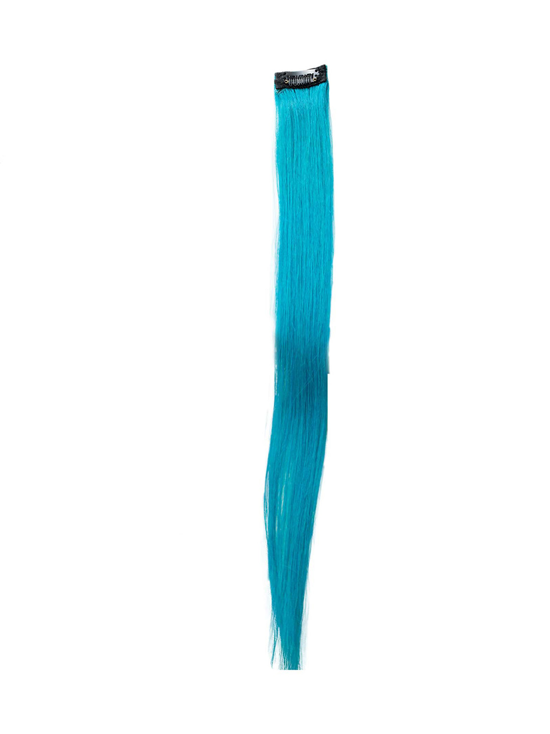 HAIR ORIGINALS 2 Pcs 100% Human Hair 24 Inch Clip In Coloured Hair Streaks - Tropical Teal