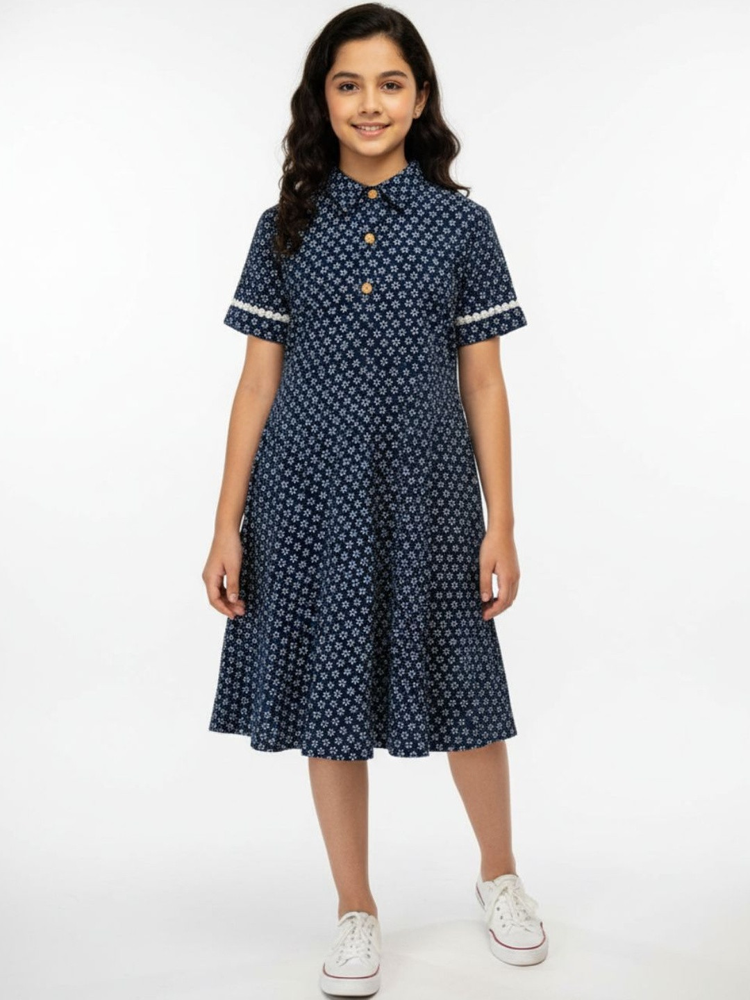 Baal Leela Polka Dot Print A-Line Maxi Dress