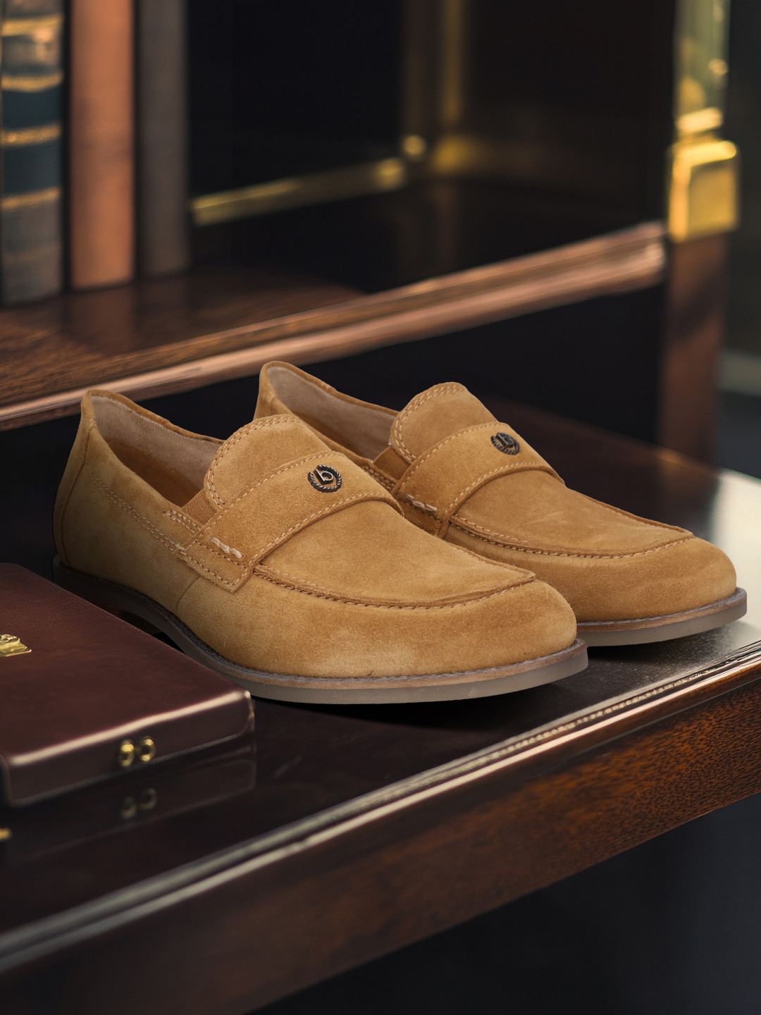 Bugatti Sula Revo Men Round Toe Suede Penny Loafers