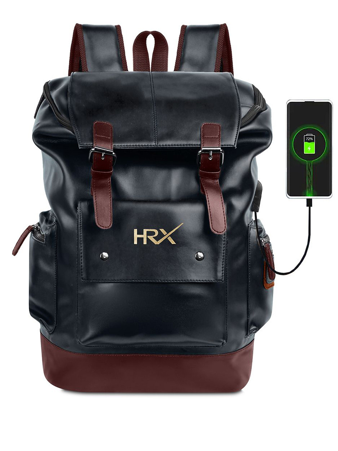 HRX by Hrithik Roshan Unisex Leather Anti Theft  Backpack