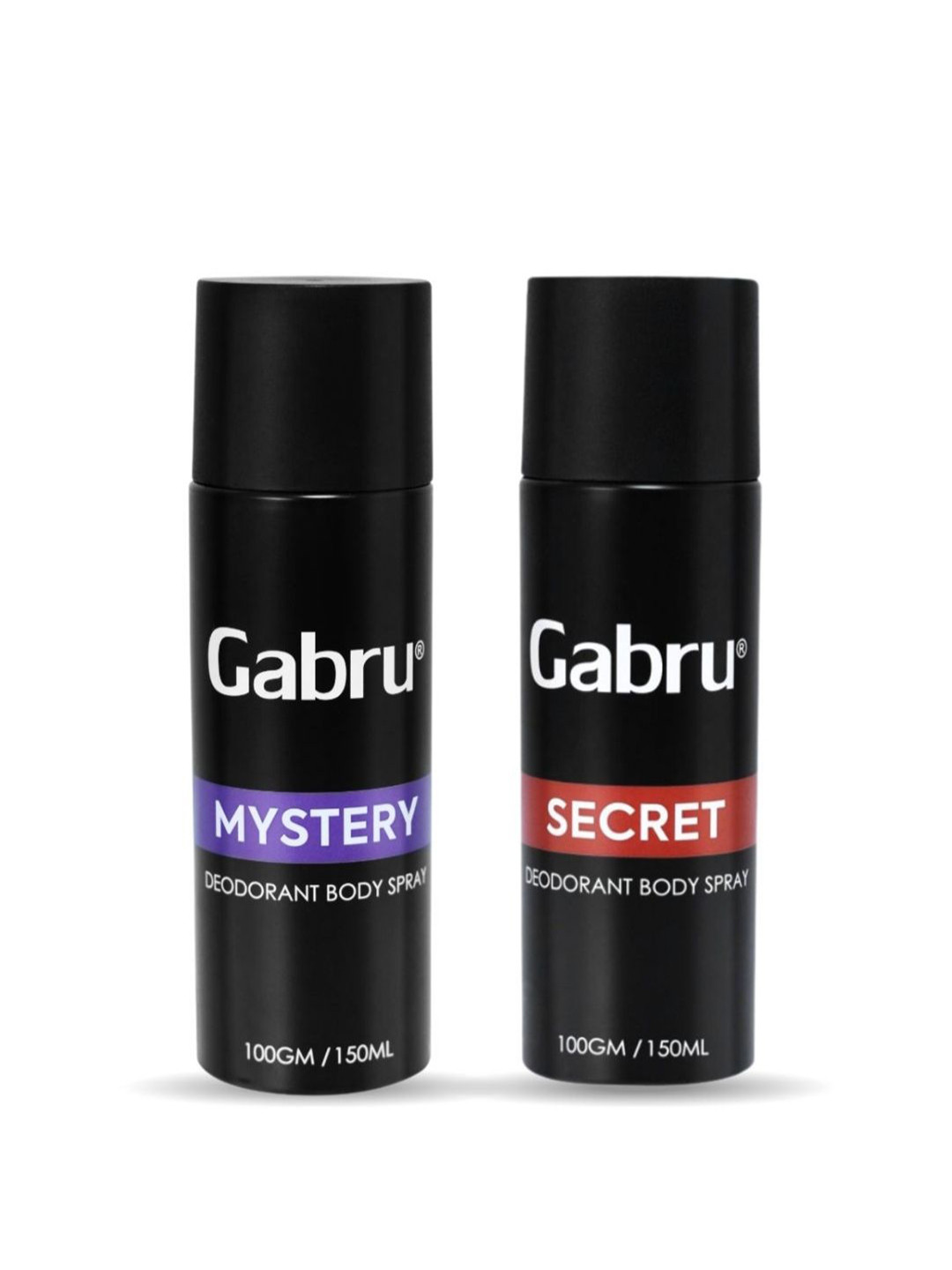 GABRU Men Set Of 2 Mystery & Secret Long Lasting Deodorant Body Spray - 150 ml Each