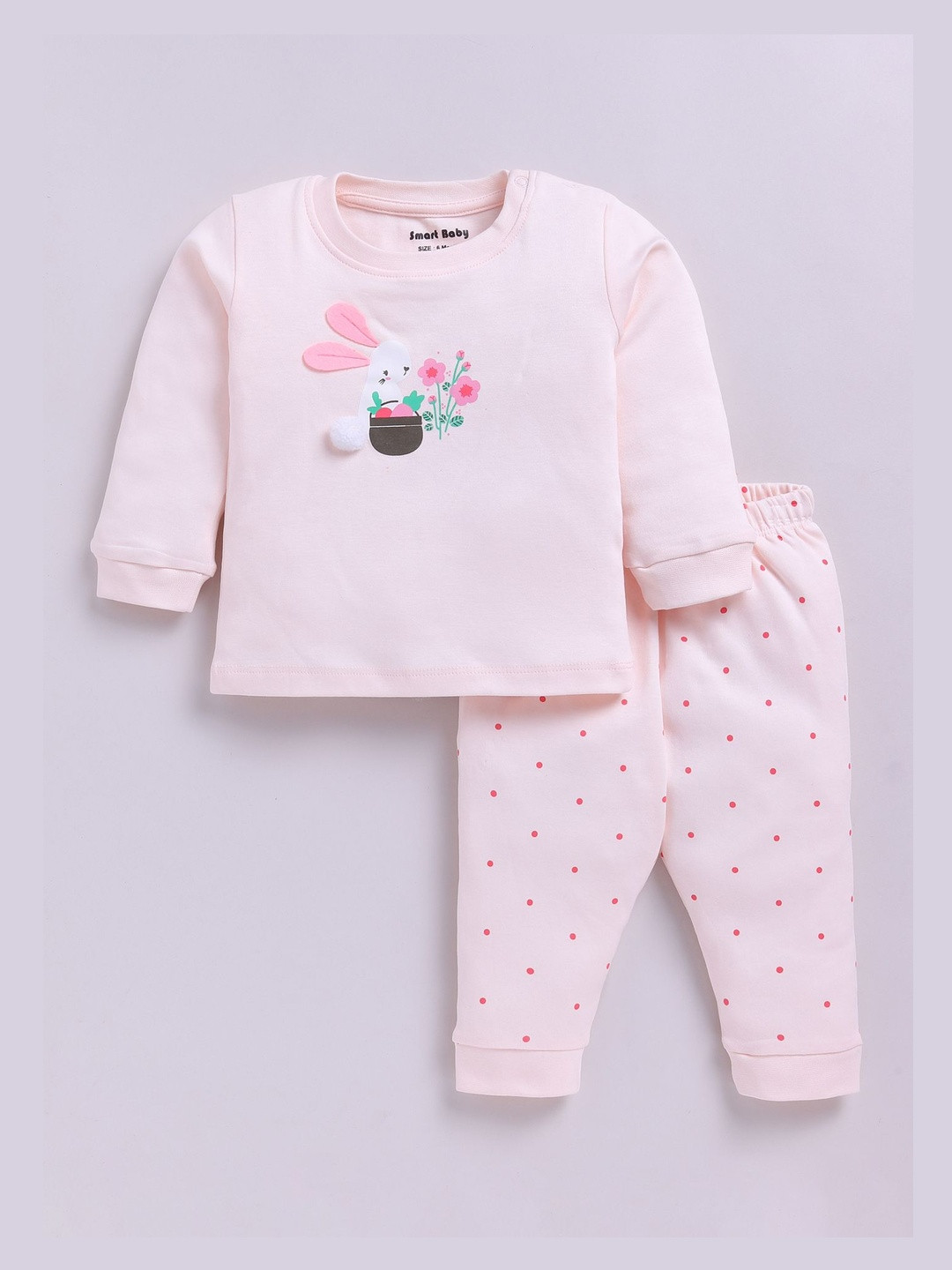 Smart Baby Girls Printed T-shirt with Trousers