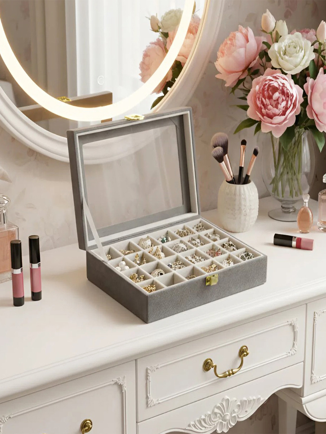 atorakushon Grey Jewellery Storage Organiser