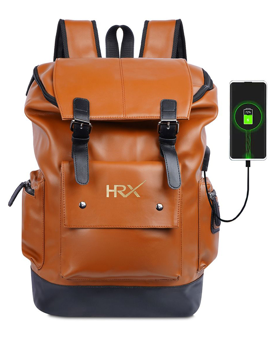 HRX by Hrithik Roshan Unisex Brand Logo Anti Theft Backpack with USB Port