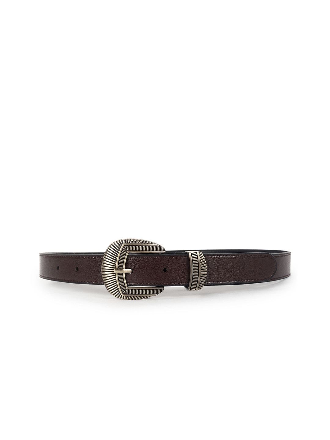 Punnu Women Textured Slim Belt With Statement Buckle