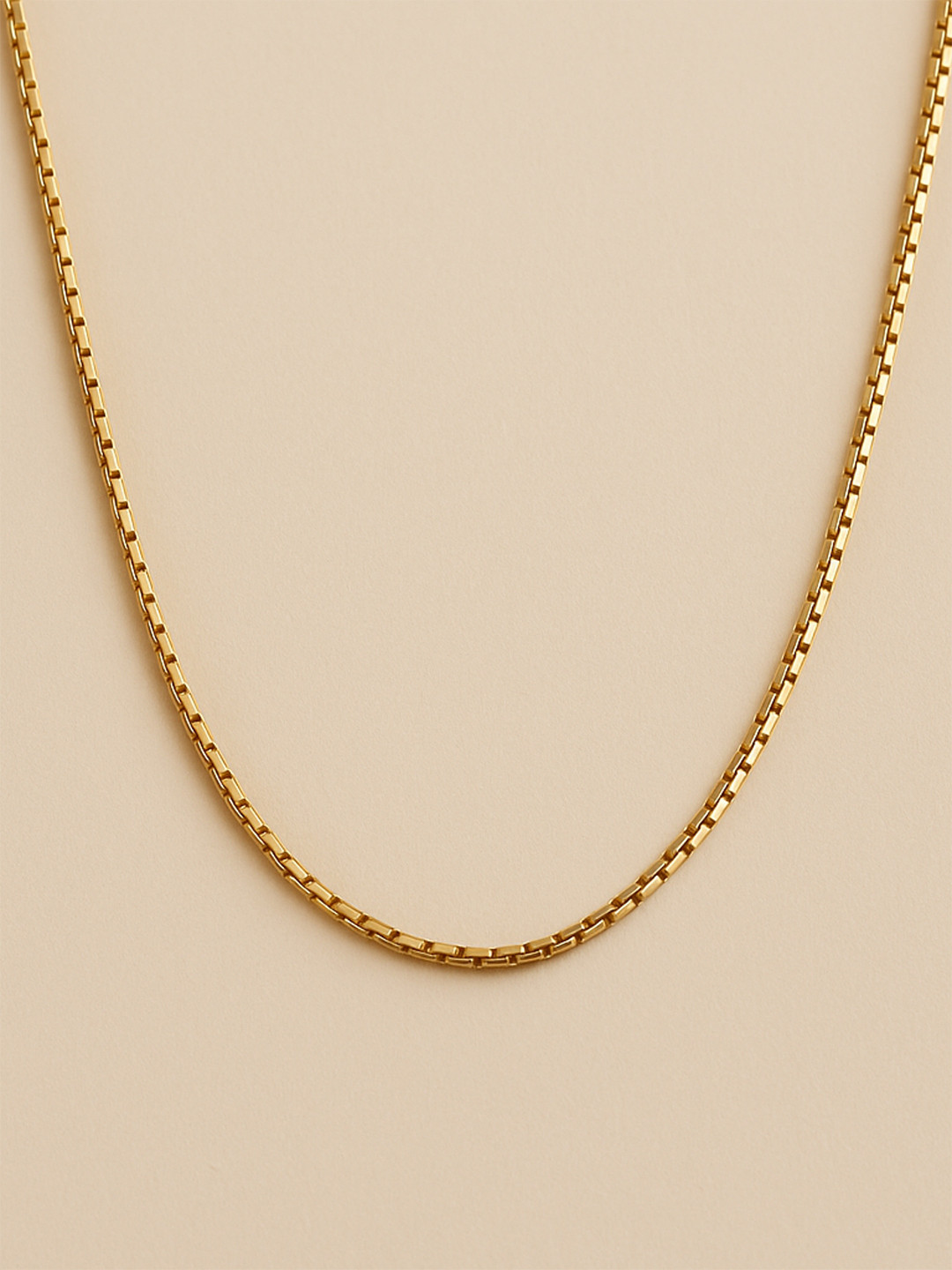 ZAISHA 18K Gold-Plated Stainless Steel Diamond Cut Box Chain
