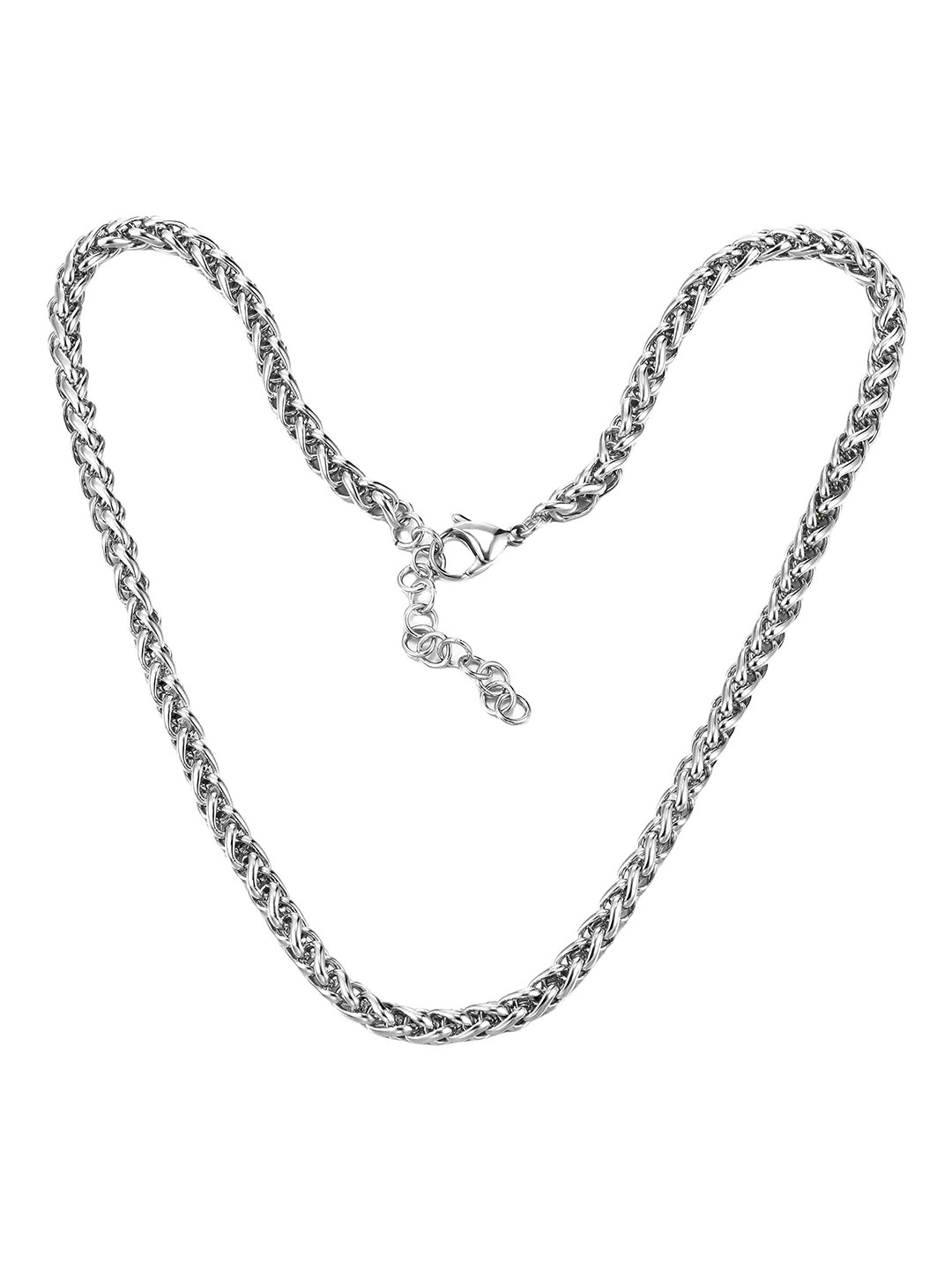 Aiza Men Classic Silver Cuban Neckchain