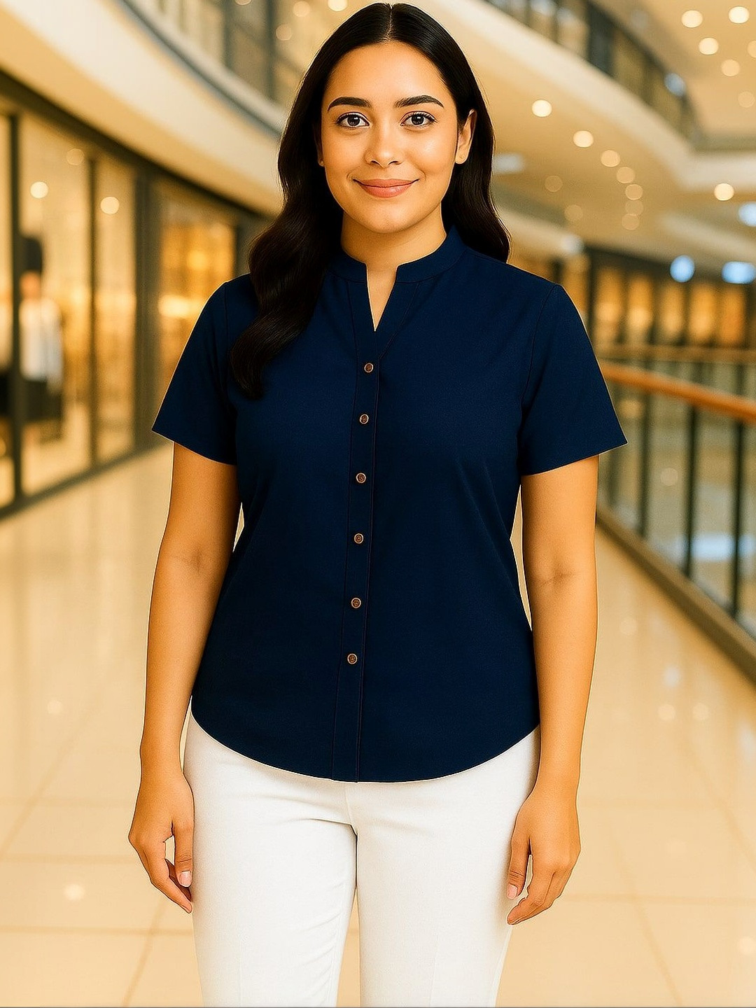 Rashmi Shree Creation Mandarin Collar Top