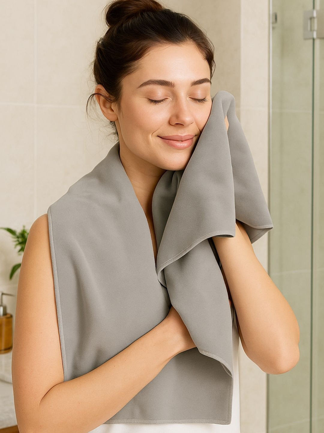 Aura Grey & Grey 200 GSM Bath Towel