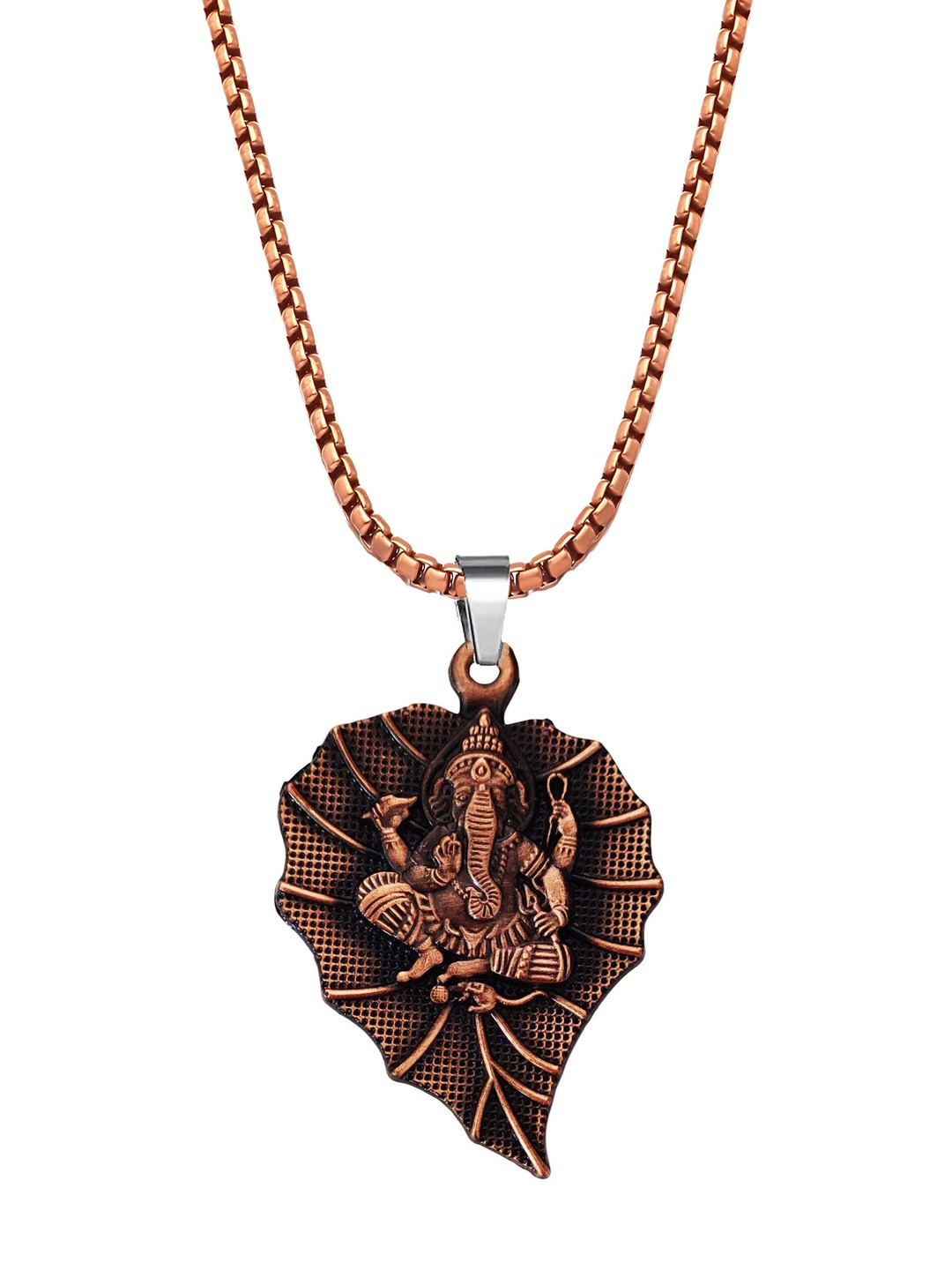 M Men Style Rhodium-Plated Contemporary Pendants with Chains