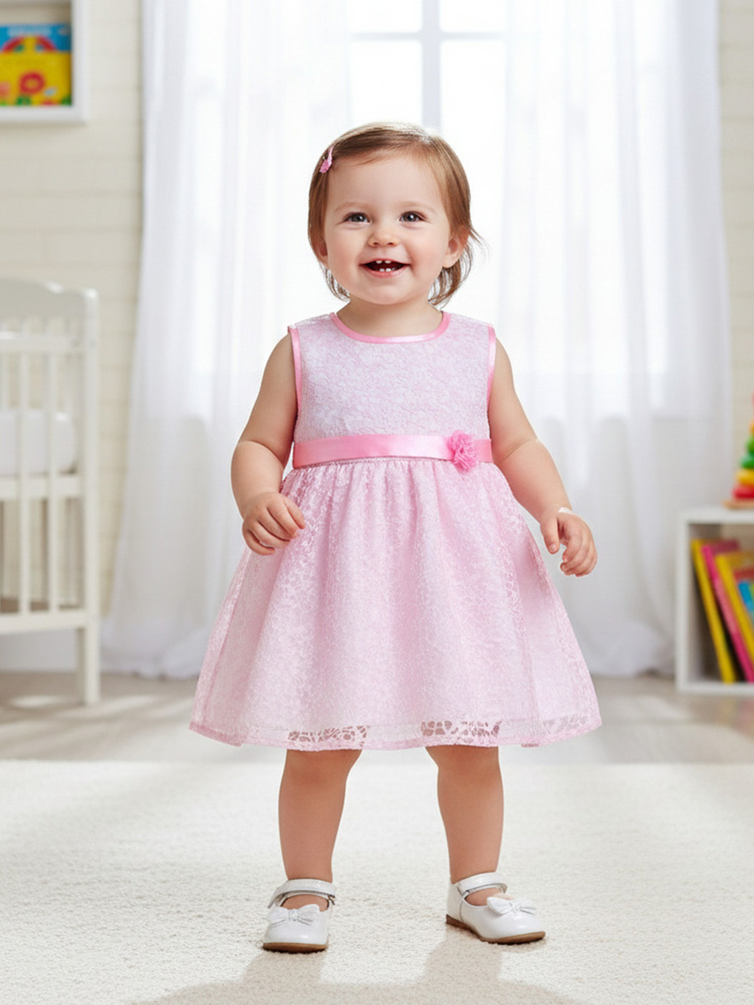 mama & bebe Self Design Print Fit & Flare Midi Dress