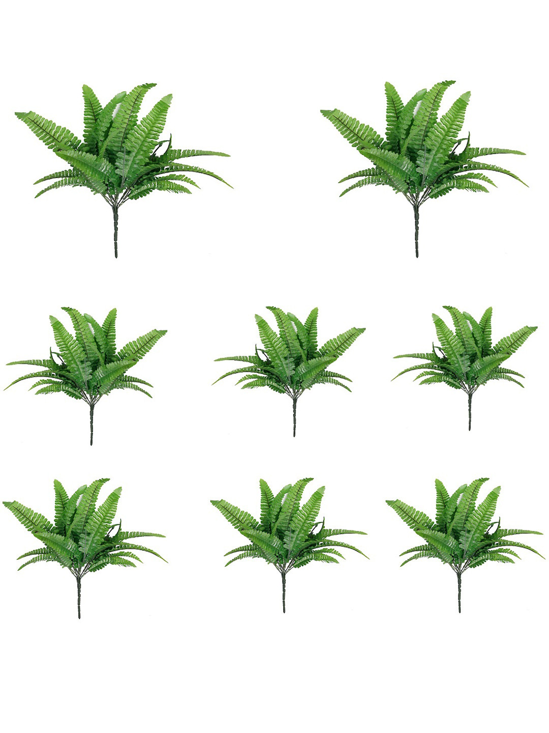paperi Green 8 Pieces Fern Artificial Plant Without Pot