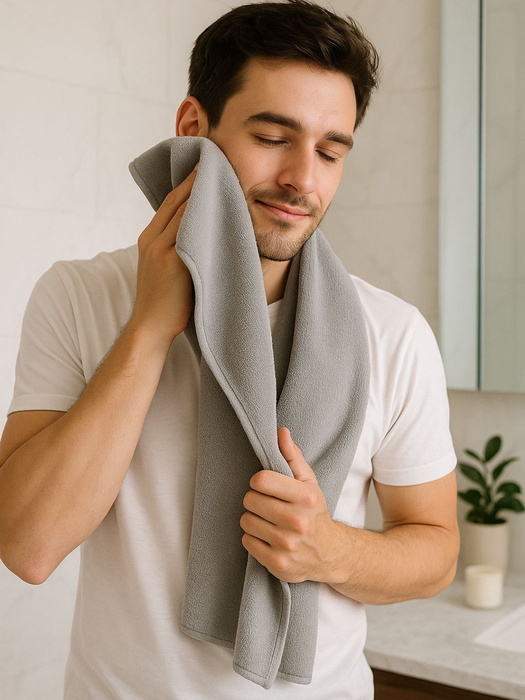 Fezora Grey 200 GSM Bath Towel